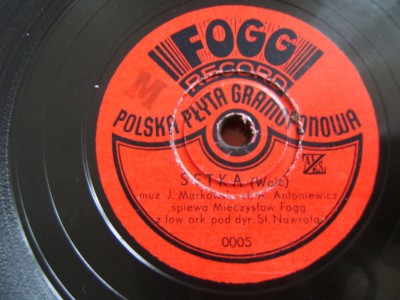 Fogg Record 0005/006 M. Fogg Setka/nie pamiętam. Stan powierzchni na oko G (choć była szlifowana na gramofonie akustycznym - są ślady po igle). Rok 1946.