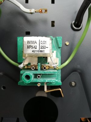 Wymieniłem kondensator przeciwzakłóceniowy na nowy - WIMA w specyfikacji X2.