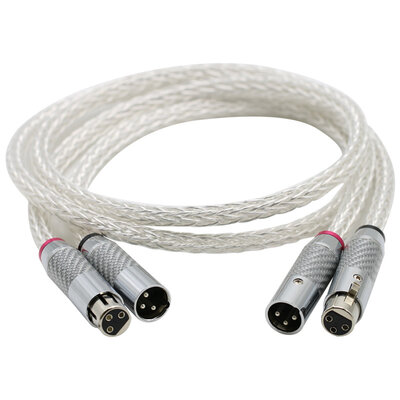 Hi-End 8AG Silver Plated OCC 16 Strands Audio Cable With Carbon Fiber 3pins XLR Balanced cable